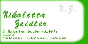 nikoletta zeidler business card